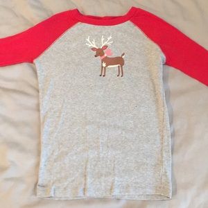 Reindeer Christmas Pajama Long Sleeve Top